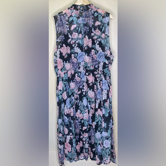 New Torrid Midi Clip Dot Mock Neck Harmonic Floral Resort Dress Sz3 - Picture 2 of 10